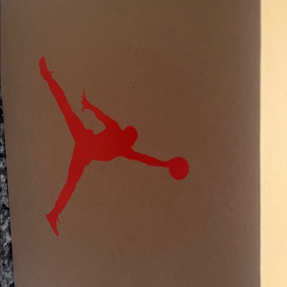 Jordan Athletic Shoes - Tan with Red Logo